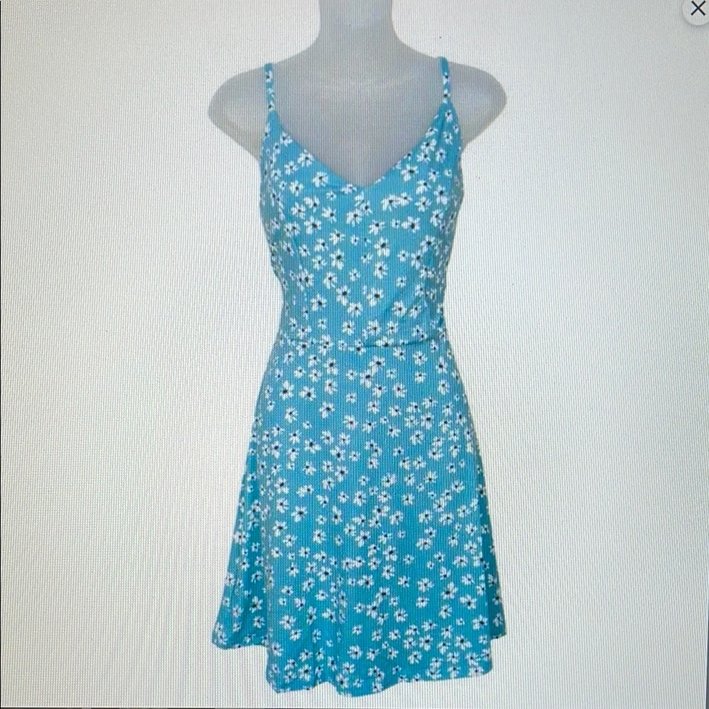 Floral Blue Mini Dress